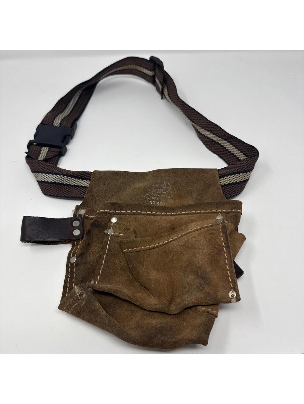 Nicholas Heavy Split Cowhide Suede Tool Pouch Nail Apron Carpenter Work Belt Bag